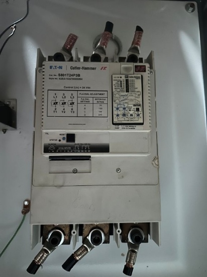 Eaton/Cutler Hammer 150 HP Model S801T24P3B Soft Start with 24 X 30 X 11 Inch Metal Cabinet. Located