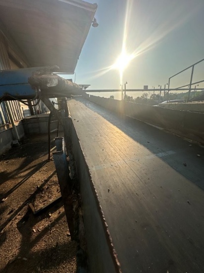 4ft x 45ft Belt Conveyor 10inch Deep Sides, Electric Drive (Infeed to Rotochopper). Located at 201 T