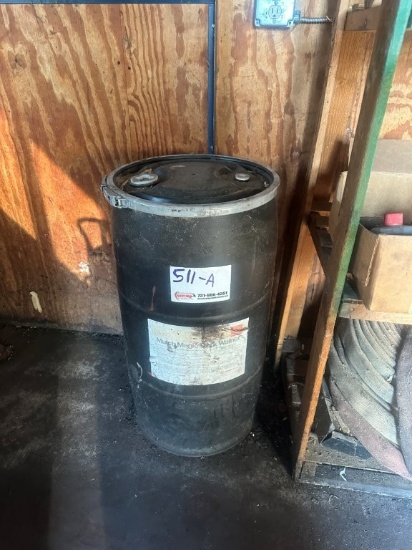 Colorbiotics Mulch Magic Barrel of Dark Walnut Mulch Dye, Approx 75% Full. Located at 201 Tobacco Rd