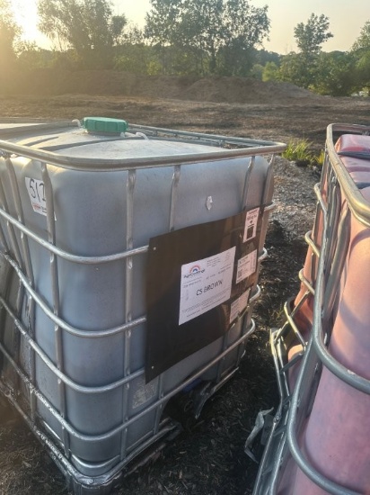 Agri Coatings Tote of CS-Brown Mulch Dye, Approx 75% Full. Located at 201 Tobacco Rd., Bowling Green
