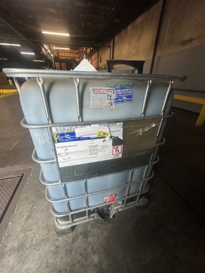 Mulch Magic Tote of Espresso Mulch Dye, Approx 50% Full. Located at 201 Tobacco Rd., Bowling Green,