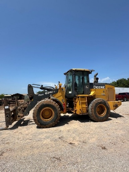 John Deere 624K-II Wheel Loader, 20.5-R25 Tires, Climate Controlled Cab, Quick Coupler, Single Joy S