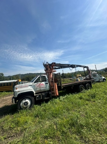 1996 GMC Kodiak Tandem Axle Drywall Boom Truck, 8x21ft Bed with Prentice TS-29 992159 Boom,8 Spd. M