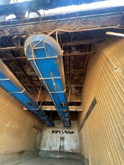 Patz 52 Ft Barn Sweep Conveyor with Drop Outs (Used as Overhead Trailer Loading System), Counter Clo