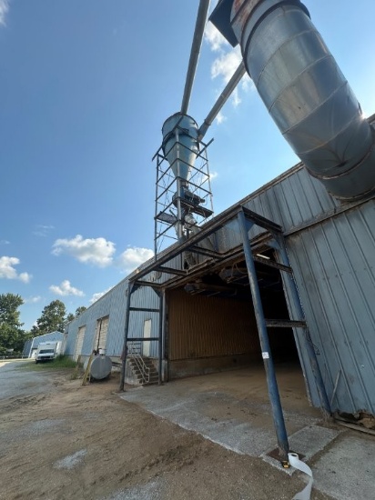 Donaldson Torit Approx 6 Ft Cyclone Dust Collector, Rotary Air Lock Feeder, Diverter Valve and Suppo