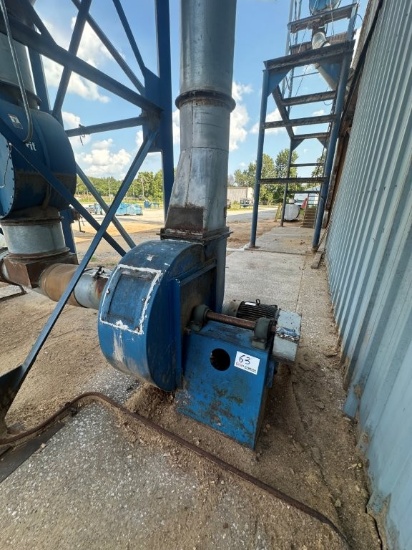 50 HP Blower with Dust Pipe to and from Cyclone (Lot 62). Majority of Pipe is Stainless Steel. Locat