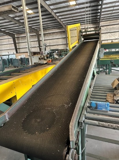 K.A.R.S. 12ft x 19ft 6inch Elevating Belt Conveyor with Pinch Roller, Electric Drive. Located at 336