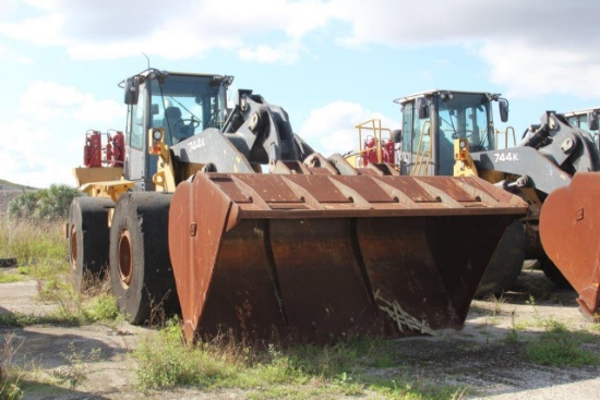 2012 JOHN DEERE 744K SOLID TIRE WHEEL LOADER