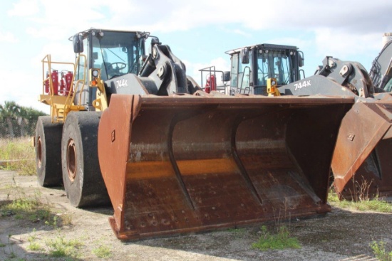 2012 JOHN DEERE 744K SOLID TIRE WHEEL LOADER