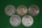 5 PEACE SILVER DOLLARS