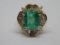 FEATURE JEWELRY: 14K WG 7CT EMERALD AND DIAMOND RING