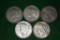 5 PEACE SILVER DOLLARS