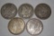 5 MORGAN SILVER DOLLARS