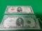 2 RED SEAL $5.00 BILLS