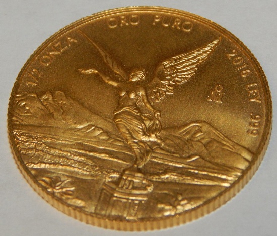 2016 MEXICAN 1/2 OZ GOLD COIN