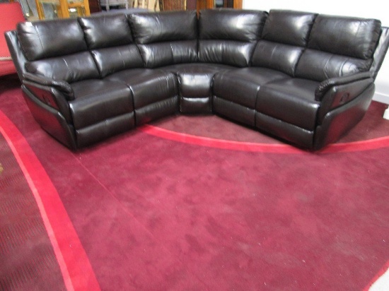 BLACK LEATHER SECTIONAL