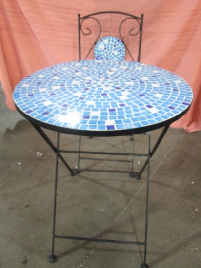 MOSAIC PATIO TABLE AND CHAIR