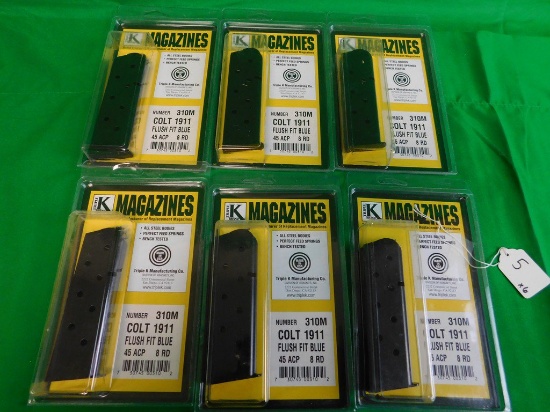 6 BRAND NEW COLT 1911 MAGAZINES