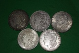 5 MORGAN SILVER DOLLARS