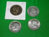 4 US SILVER HALF DOLLARS