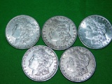 5 SILVER MORGAN DOLLARS