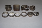 10 STERLING SILVER RINGS