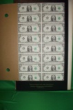 UNCUT SHEET OF 16 $1.00 BILLS