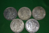 5 MORGAN SILVER DOLLARS