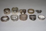 10 STERLING SILVER RINGS