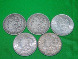 5 SILVER MORGAN DOLLARS