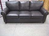 NEW ABBYSON LIVING LEATHER COUCH
