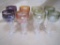 8 BOHEMIAN COLORED CRYSTAL GOBLETS