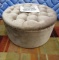 ROUND PADDED BROWN BENCH