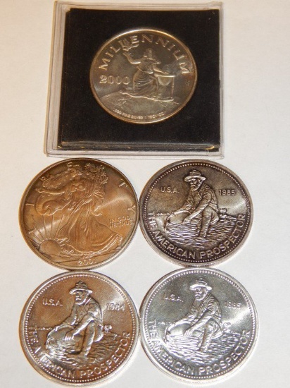 5-1OZ SILVER ROUNDS