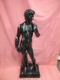 BLACK CERAMIC MAN SCULPTURE