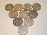 10 1921 MORGAN SILVER DOLLARS