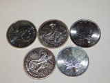 5-1OZ SILVER ROUNDS