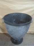 LARGE METAL PLANT VASE