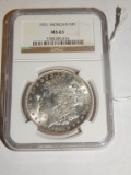 GRADED 1921 MORGAN SILVER DOLLAR