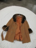 WOOL JACKET WITH FUR COLLAR