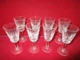 8 WATERFORD LISMORE CRYSTAL GLASSES