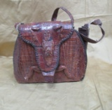 RED CROCIDILE PURSE