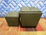 2 PADDED GREEN STOOLS