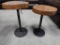 PAIR OF WOOD TOP END TABLES BRAND NEW