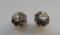 14KT YELLOW GOLD SAPPHIRE AND DIAMOND EARRING