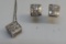 14KT WHITE GOLD DIAMOND PENDANT AND EARRING SET