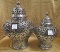 2 SILVER CERAMIC PIERCED JARS