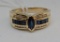 14KT YELLOW GOLD SAPPHIRE AND DIAMOND RING