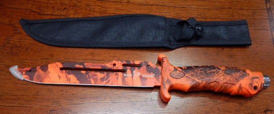 ORANGE CAMO KNIFE AND SHEATH