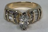 14KT YELLOW GOLD DIAMOND RING